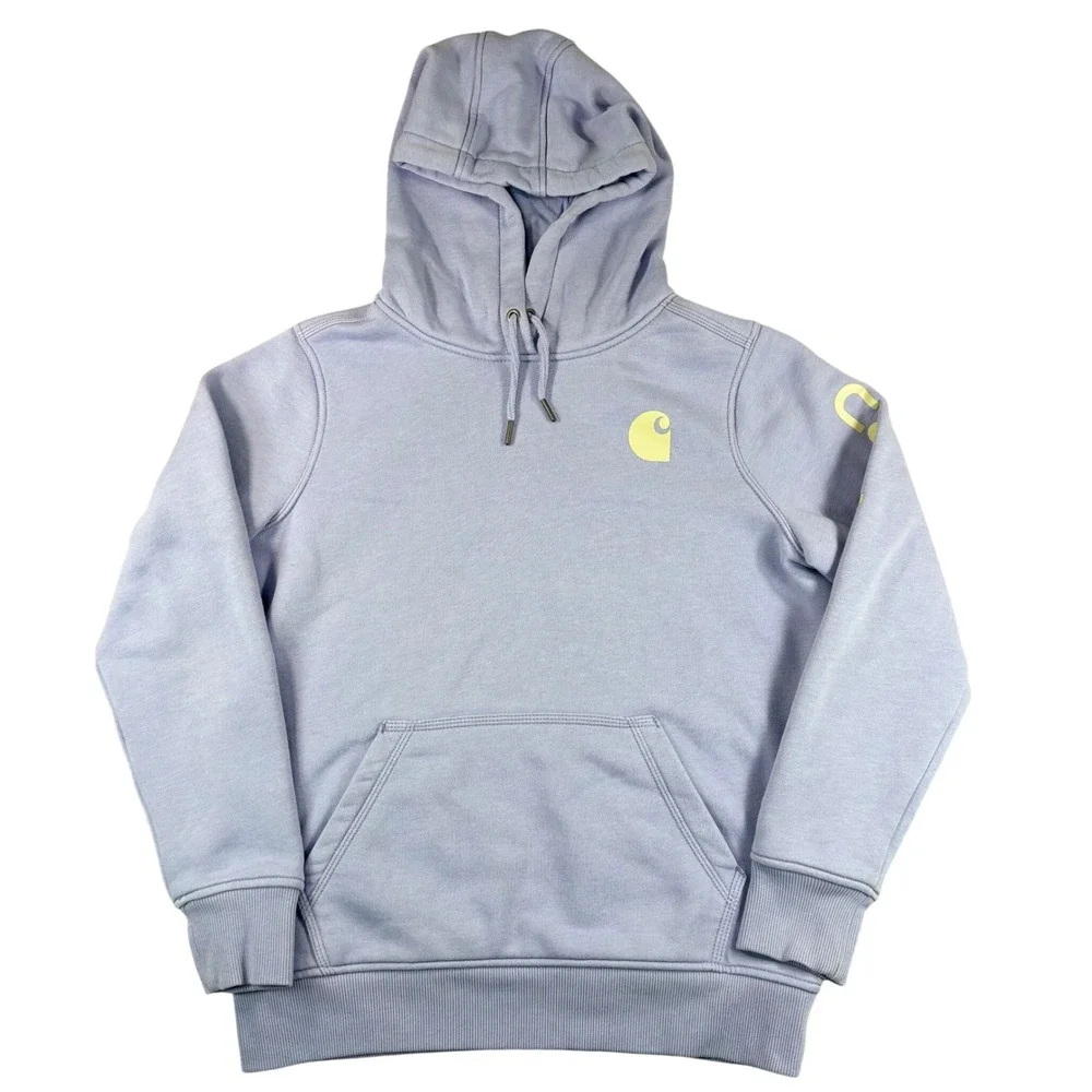 Carhartt Hoodie TS0288-W Youth M 8-10 Purple Graphic Sleeve Relaxed Fit Gorpcore